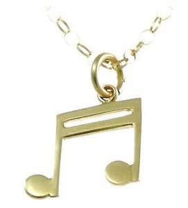 music related jewellery gold semi quaver necklace