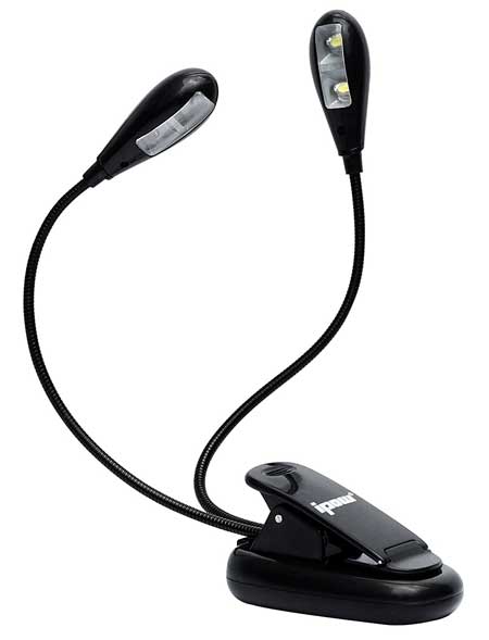 4 LED Book Light, Ipow Rechargeable Music Stand Light Lamp