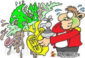 clean out your brass instrument cartoon