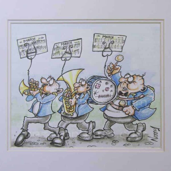 Original Artwork - Marching Band in Blue Jackets