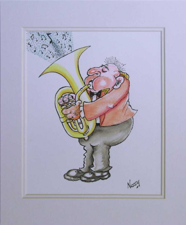red bass musical notes