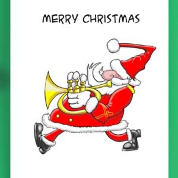 Christmas Card - Marching Santa