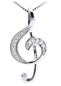 musical necklace music note jewellery - treble clef