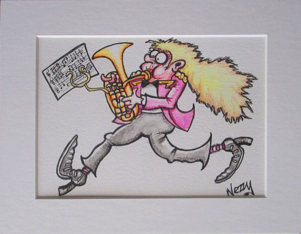 Signed Print - Marching Lady Horn / Baritone Player in Pink Jacket