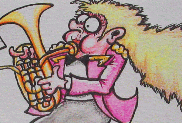 Signed Print - Marching Lady Horn / Baritone Player in Pink Jacket - Image 3