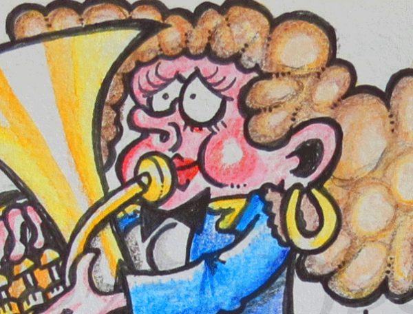 Original Artwork - Marching Lady Bass player in Blue Jacket - Image 3