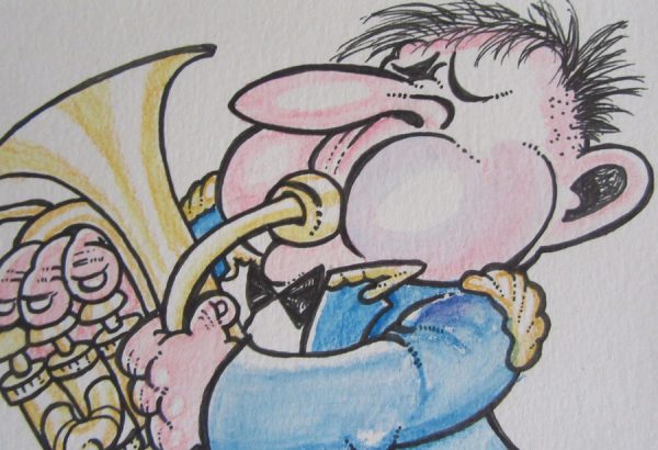 Original Artwork - Marching Euphonium Player in Blue Jacket - Image 2