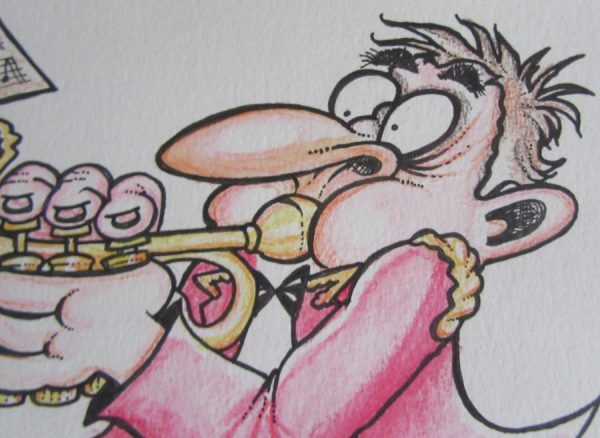 Original Artwork - Marching Cornet Player in Red Jacket - Image 3
