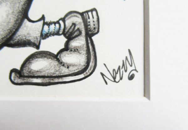 Signed Print - Marching Male Bass Player in Blue Jacket - Image 3