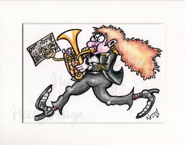 Signed Print - Marching Lady Horn / Baritone Player in Black Jacket