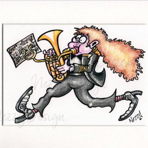 Signed Print - Marching Lady Horn / Baritone Player in Black Jacket