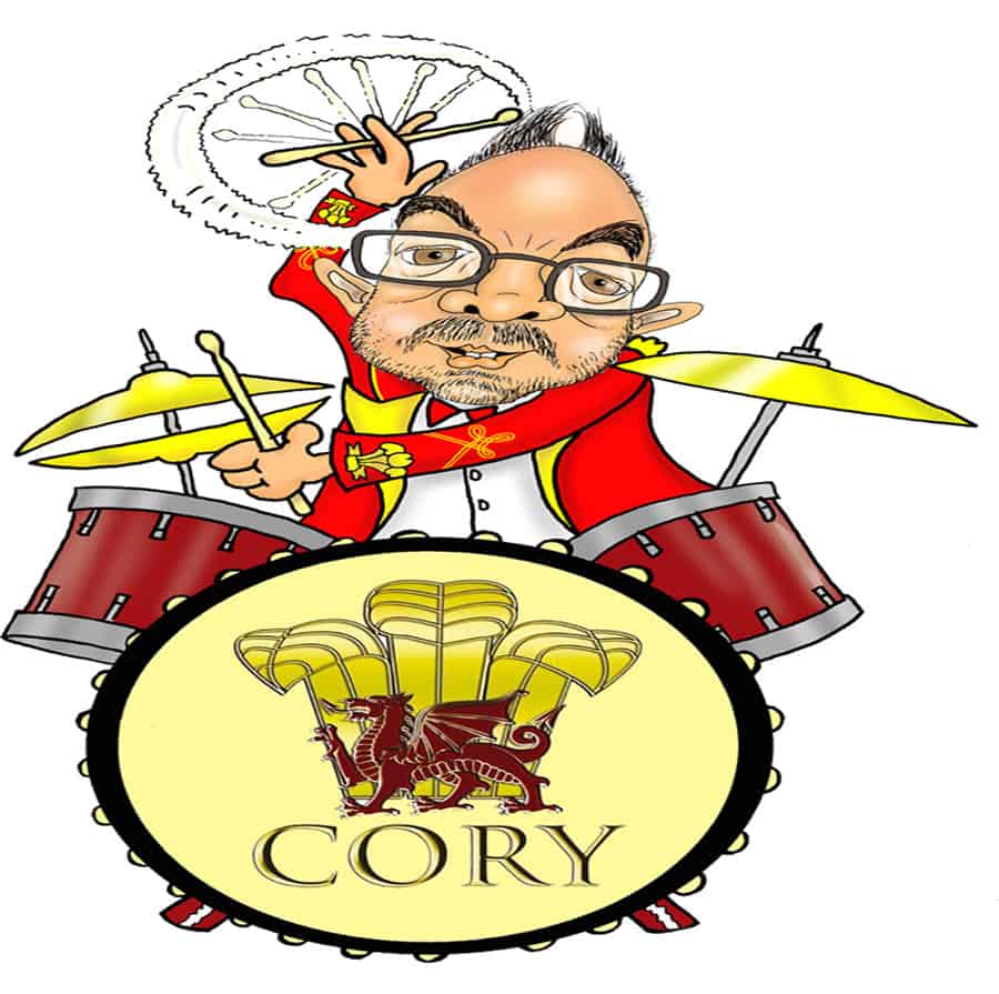 steve jones weeny cory caricature on drums