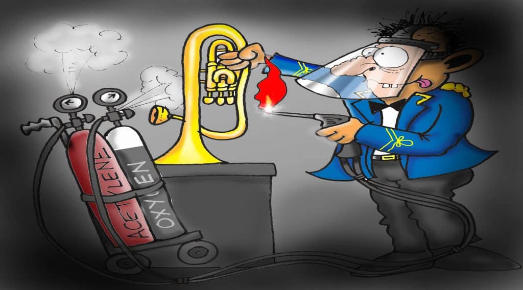 brass band mechanical freaks oxy acetylene welding cartoon